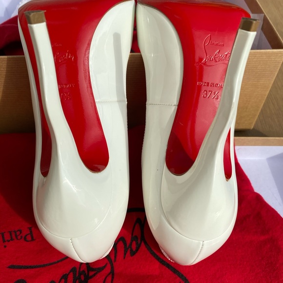 CHRISTIAN LOUBOUTIN JOLLYB WHITE SQUIGGLE HEELS - Picture 7 of 13